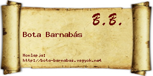 Bota Barnabás névjegykártya