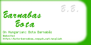 barnabas bota business card